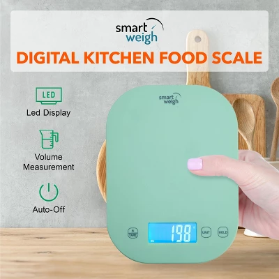 Smart Weigh Digital Food Scale - 11-pound Capacity - Mint Green 4 Smart Weigh Digital Food Scale - 11-pound Capacity - Mint Green - Image 2