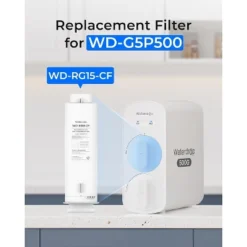 WD-G5P500 Reverse Osmosis Water Filter,NSF/ANSI 372 Certified,7 Stage,500G,2:1 Pure To Drain,extra 2 WD-G5P500-CF Filter