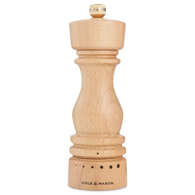 Cole & Mason London Pepper Mill – Premium Wood Design - Adjustable For Fine To Coarse Seasonings - Uses Carbon Steel Mechanism - Beech Wood, 7" 3 Cole & Mason London Pepper Mill – Premium Wood Design - Adjustable For Fine To Coarse Seasonings - Uses Carbon Steel Mechanism - Beech Wood, 7"