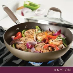 Anolon Advanced Home 12" Hard-Anodized Nonstick Deep Frying Pan With Lid Bronze -Target KitchenAid GUEST c23bac6d 1d16 4bda 8de2 6ac073c0a1ad