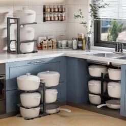 DOMETOUR Stainless Steel Pots And Pans Organizer, Pots Organizer Rack For Cookware, Heavy Duty Pots Rack For Kitchen Storage -Target KitchenAid GUEST c2537396 7333 45f9 8114 ce7b5f0b8429