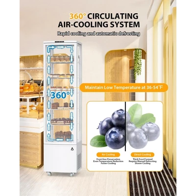 Beverage Cooler, Commercial Refrigerator - 278L Glass Door Merchandiser With LED Display, Adjustable Shelves, 4 Casters For Store/Bar/Office/Gym 8 Beverage Cooler, Commercial Refrigerator - 278L Glass Door Merchandiser With LED Display, Adjustable Shelves, 4 Casters For Store/Bar/Office/Gym - Image 6