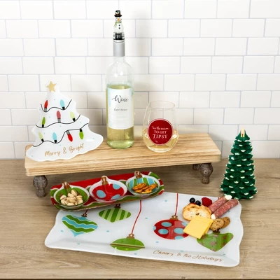 Pavilion Gift Company - Holiday - 16.75" X 11" Glass Serving Tray - Serving Trays 4 Pavilion Gift Company - Holiday - 16.75" X 11" Glass Serving Tray - Serving Trays - Image 2