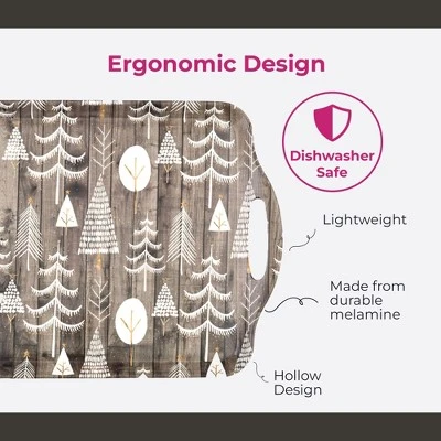 Pimpernel Wooden White Christmas Sandwich Tray (19" X 11.6") - Melamine Serving Platter With Rustic Wood Effect - Dishwasher Safe Serving Tray 7 Pimpernel Wooden White Christmas Sandwich Tray (19" X 11.6") - Melamine Serving Platter With Rustic Wood Effect - Dishwasher Safe Serving Tray - Image 5