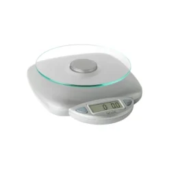 Taylor 11lb Glass Platform Digital Food Scale: Kitchen Scale With LCD Display, Silver, Battery Included