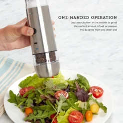 Kamenstein USB Rechargeable Dual Salt And Pepper Grinder: Stainless Steel Seasoning Shakers, Silver, 8.93" Height -Target KitchenAid GUEST c35dec5b 9dd8 4b5f 901e bcb38b83c380