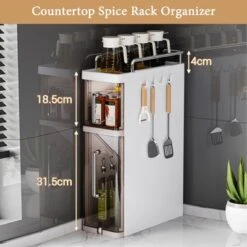 CuisinSmart Deaktop Spice Rack With Dustproof Doors For Kitchen, Spices Organizer For Cabinet- For Spices, Spoons, Knifes&Forks, Kitchenware