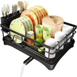 FURNIinspire Dish Drying Rack Dish Rack For Sink Dish Rack Drainboard Rustproof Dish Drainer With Utensil Holder Kitchen, Black, 17.16"*12.68"*5.07" 13 FURNIinspire Dish Drying Rack Dish Rack For Sink Dish Rack Drainboard Rustproof Dish Drainer With Utensil Holder Kitchen, Black, 17.16"*12.68"*5.07" -Target KitchenAid GUEST c3ccda80 948c 4cea 8725 65eb67328e04