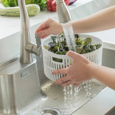 OU Salad Spinner Clear 5.8 Qt - Large Vegetable Washer, Lettuce Dryer With Bowl, Lid & Storage Container, BPA Free, Easy Spin & Drain 7 OU Salad Spinner Clear 5.8 Qt - Large Vegetable Washer, Lettuce Dryer With Bowl, Lid & Storage Container, BPA Free, Easy Spin & Drain - Image 5