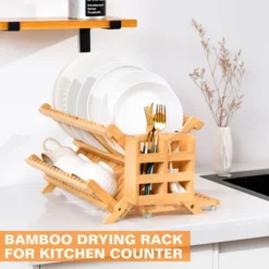 KTMBDW Bamboo Dish Drying Rack, 3 Tier Collapsible Dish Rack With Utensil Holder, Wooden Dish Drying Rack For Kitchen Counter, Dish Drainer, Natural 12 KTMBDW Bamboo Dish Drying Rack, 3 Tier Collapsible Dish Rack With Utensil Holder, Wooden Dish Drying Rack For Kitchen Counter, Dish Drainer, Natural -Target KitchenAid GUEST c445ae64 6159 4bcf a3e0 d65e0f40a6d1