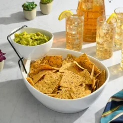 Gibson Gracious Dining 3 Piece 2 Tier Fine Ceramic Chip And Dip Serving Set In White -Target KitchenAid GUEST c4cf8813 d266 4d51 98e3 5f8a2adcd465