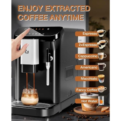Fully Automatic 20 Bar Espresso Machine With Milk Frother, Built-In & Adjustable Espresso Bean Grinder 6 Fully Automatic 20 Bar Espresso Machine With Milk Frother, Built-In & Adjustable Espresso Bean Grinder - Image 4