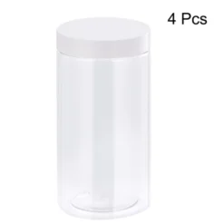 Unique Bargains Round Clear Plastic Empty Jars With White Screw Lid For Storage 4 Pcs -Target KitchenAid GUEST c5ab82bd b147 42ef b325 729ea68a21b0