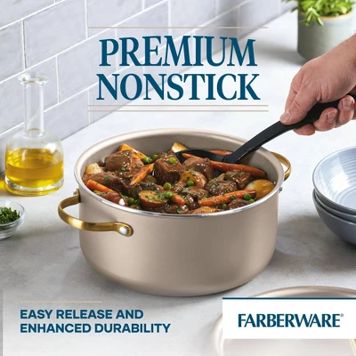 Farberware Radiant 5.5qt Nonstick Dutch Oven With Lid Champagne: Aluminum, Dishwasher-Safe, Round, 5.5qt Capacity 7 Farberware Radiant 5.5qt Nonstick Dutch Oven With Lid Champagne: Aluminum, Dishwasher-Safe, Round, 5.5qt Capacity - Image 5
