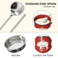 Itopfox Mini Bacon Grease Container With Strainer - Enamel Grease Saver, Farmhouse Bacon Grease Keeper For Kitchen Fat Storage, Dishwasher Safe -Target KitchenAid GUEST c665a0e3 dfb0 4c8c 9916 1ec3dfc7c015