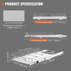 VEVOR 12"W X 17"D Pull Out Cabinet Organizer, Heavy Duty Slide Out Pantry Shelves, Chrome-Plated Steel Roll Out Drawers, Sliding Drawer Storage -Target KitchenAid GUEST c66d69d6 2fb8 4176 9aef a555f1fbd354