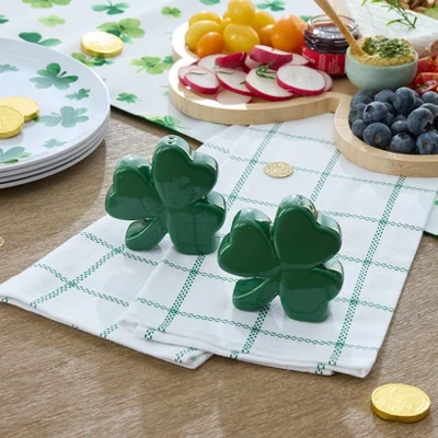 The Lakeside Collection St Patrick's Shamrock Salt And Pepper Set 4 The Lakeside Collection St Patrick's Shamrock Salt And Pepper Set - Image 2