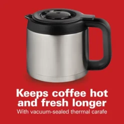 Hamilton Beach 12C Program Coffee Maker 46391: Drip Coffee Pot, 12 Cup Capacity, Chrome Silver, Electric, 1025W