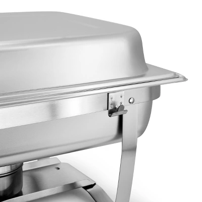 MegaChef 9.5 Quart Foldable Stainless Steel Professional Chafing Dish/Food Warmer/Buffet Server Serving Trays, Set Of 2 7 MegaChef 9.5 Quart Foldable Stainless Steel Professional Chafing Dish/Food Warmer/Buffet Server Serving Trays, Set Of 2 - Image 5