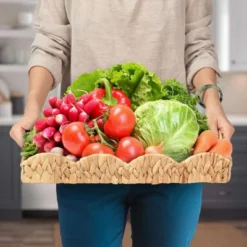 BRINJOY 2-Piece Water Hyacinth Tray Set - Handwoven Scalloped Edge Trays With Handles (17" & 15.5" Rectangular Storage Baskets) -Target KitchenAid GUEST c71e70c3 568b 4630 b496 a5b03f179ecc
