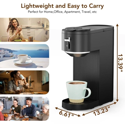 Kismile Single Serve Coffee Maker, Compatible With Capsule And Ground, 5 Brew Sizes Up To 14 Oz, Adjustable Funnel Height, K-cup Coffee Machine 3 Kismile Single Serve Coffee Maker, Compatible With Capsule And Ground, 5 Brew Sizes Up To 14 Oz, Adjustable Funnel Height, K-cup Coffee Machine