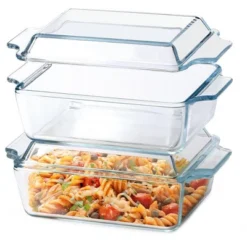 Itopfox Set Of 2 Glass Casserole Dishes With Lids, Oven Safe Rectangular Baking Dishes For Cooking, Roasting, And Serving Meals -Target KitchenAid GUEST c73b8cb4 9394 4a78 9869 64f69131393c