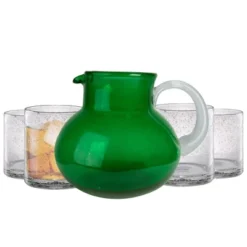 Artland Iris 90oz Hand Blown Pitcher & Set Of 4 14oz DOF Glasses, Lead-Free Bubble Shape Glassware For Stylish Serving And Dining -Target KitchenAid GUEST c749dc56 6d45 4059 900c 50ab1e129242