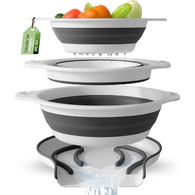 With Over-Sink Water Draining Base For Pasta Fruits And Vegetables, White (3 Sizes, 3QT, 4QT And 5 Quart) 8 With Over-Sink Water Draining Base For Pasta Fruits And Vegetables, White (3 Sizes, 3QT, 4QT And 5 Quart) - Image 6