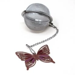 Norpro Mesh Tea Infuser With Butterfly Charm, 2-Inch, Stainless Steel