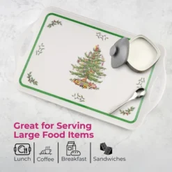 Spode Christmas Tree Large Handled Tray (19" X 11.6") - Festive Melamine Serving Tray - Durable & Lightweight Holiday Serveware - Dishwasher Safe -Target KitchenAid GUEST c7de2507 fc6b 4fd7 b019 626aeea762aa