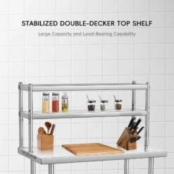 Acekool Stainless Steel Work Table With Overshelves, 30" X 24" Prep Table With Adjustable 30" X 12" Shelf, Commercial Kitchen Utility Table -Target KitchenAid GUEST c7f3a3d4 1189 47ce b86e a6f476d1fe0a