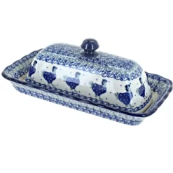 Blue Rose Polish Pottery A65 Ceramika Artystyczna Butter Dish -Target KitchenAid GUEST c8433225 cb66 4697 b40f 0d737a52abc4
