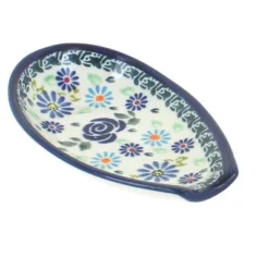 Blue Rose Polish Pottery 1015 Zaklady Small Spoon Rest