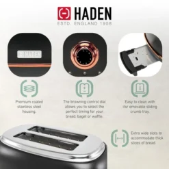 Haden Heritage 2 Slice Wide Slot Stainless Steel Toaster Bundled With 12 Cup Programmable Drip Coffee Maker Coffee Machine, Black & Copper -Target KitchenAid GUEST c8c96ad5 d41e 481a ab3f 3d9c857e1c9d