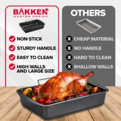 BAKKEN Nonstick Turkey Roasting Pan With Rack – 17 X 13 Inch, Large Heavy-Duty Carbon Steel Roasting Pan, Oven Safe Up To 450°F, Gray Marble 14 BAKKEN Nonstick Turkey Roasting Pan With Rack – 17 X 13 Inch, Large Heavy-Duty Carbon Steel Roasting Pan, Oven Safe Up To 450°F, Gray Marble -Target KitchenAid GUEST c90405b0 14c3 436e a47e ac44aa607d00