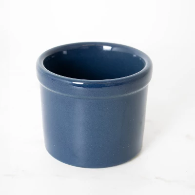 Ohio Stoneware Pickling Fermentation Crock, 1 Pint, Handmade For Food Preserving Cooking Utensil Storage And Decor, Blue 6 Ohio Stoneware Pickling Fermentation Crock, 1 Pint, Handmade For Food Preserving Cooking Utensil Storage And Decor, Blue - Image 4