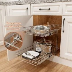 LOVMOR Individual Pull Out Cabinet Organizer (11" W X 21" D), 2 Tier Spice Rack Organizer For Cabinet, Slide Out Drawer Pantry -Target KitchenAid GUEST c96f165d 73fa 44dc a73b d5d41d55933e
