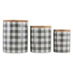 Design Imports Gray & White Buffalo Check Ceramic Canister Set/3 -Target KitchenAid GUEST c97f7d1b 7c6f 4cc2 98e8 8375d3a19c92