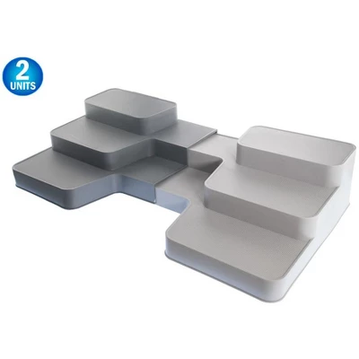 5 Star Super Deals 2 Non Slip 3 Tier Expandable Spice Rack Step Shelf Organizer - Shelf Extends 16.5" To 24.5" For Kitchen, Refrigerator, Pantry 8 5 Star Super Deals 2 Non Slip 3 Tier Expandable Spice Rack Step Shelf Organizer - Shelf Extends 16.5" To 24.5" For Kitchen, Refrigerator, Pantry - Image 6