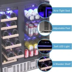 R.W.FLAME Beverage Fridge With Dual-Zone Cooler And Glass Door, 24-Inch Under Counter Design,Built-in Or Freestanding, Smart Touchscreen 15 R.W.FLAME Beverage Fridge With Dual-Zone Cooler And Glass Door, 24-Inch Under Counter Design,Built-in Or Freestanding, Smart Touchscreen -Target KitchenAid GUEST c9de0fd5 2f51 47b9 8d5a 4b134383cbac