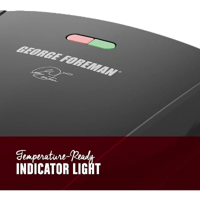 George Foreman 4-Serving Removable Plate Electric Grill And Panini Press, George Tough Non-Stick Coating, Drip Tray Catches Grease, Black 3 George Foreman 4-Serving Removable Plate Electric Grill And Panini Press, George Tough Non-Stick Coating, Drip Tray Catches Grease, Black