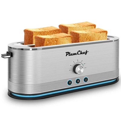 ELJGET Toaster 4 Slice, Extra Long Slots 4 Slice Toaster, Reheat/Defrost/Cancel Function 6 Browning Settings Auto Pop-up Removable Crumb Tray, Silver 9 ELJGET Toaster 4 Slice, Extra Long Slots 4 Slice Toaster, Reheat/Defrost/Cancel Function 6 Browning Settings Auto Pop-up Removable Crumb Tray, Silver - Image 7