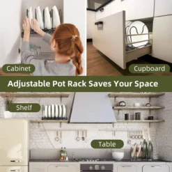 FURNIinspire Kitchen Rack Pot Rack Expandable Pan Organizer Lid Holder Adjustable Kitchen Cabinet Cookware Frying Rack, Black, 12.29"*8.19"*2.73" 11 FURNIinspire Kitchen Rack Pot Rack Expandable Pan Organizer Lid Holder Adjustable Kitchen Cabinet Cookware Frying Rack, Black, 12.29"*8.19"*2.73" -Target KitchenAid GUEST ca60a43f 45b0 4fba 9679 c14f71c29027