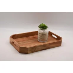 ACACIA WOOD Butler TRAY With Handle