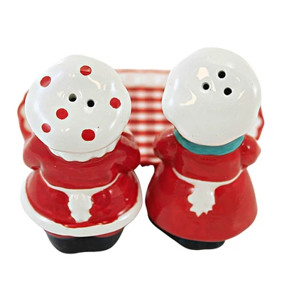 Transpac 4.0 Inch North Pole Salt And Pepper Shakers , Christmas Mr. Mrs. Claus (3PC) 3 Transpac 4.0 Inch North Pole Salt And Pepper Shakers , Christmas Mr. Mrs. Claus (3PC)
