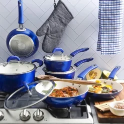 Kenmore Arlington Aluminum Ceramic Coated Nonstick Cookware Set In Metallic Blue 12 Kenmore Arlington Aluminum Ceramic Coated Nonstick Cookware Set In Metallic Blue -Target KitchenAid GUEST cc2a39af c612 492f b79b 8eb1f91199a7