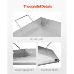 VEVOR Stainless Steel Griddle, 32x16 Inch Universal Flat Top Rectangular Plate, Gas Grill Griddle For BBQ Grill, Teppanyaki, Silver -Target KitchenAid GUEST cc366d02 8c87 4668 96f6 f79acceb6404