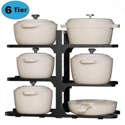 FURNIinspire Pots And Pans Organizer Stainless Steel Pots Organizer Rack For Cookware, Pots Rack For Kitchen Storage, Black, 9.75"*17.55"*2.34" 8 FURNIinspire Pots And Pans Organizer Stainless Steel Pots Organizer Rack For Cookware, Pots Rack For Kitchen Storage, Black, 9.75"*17.55"*2.34" - Image 6