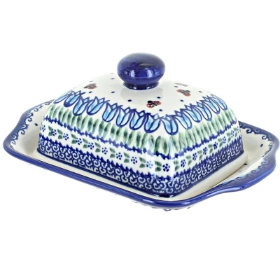 Blue Rose Polish Pottery 67 Vena Butter Dish 6 Blue Rose Polish Pottery 67 Vena Butter Dish - Image 4