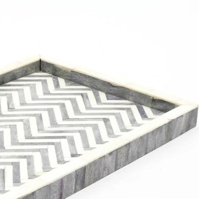 SEVOBAL Serving Platters Striped Wooden Large Rustic, Mango Wood Platters For Cakes, Appetizers, Desserts And Other Food, Gray, 16"*12"*1.5" 5 SEVOBAL Serving Platters Striped Wooden Large Rustic, Mango Wood Platters For Cakes, Appetizers, Desserts And Other Food, Gray, 16"*12"*1.5" - Image 3